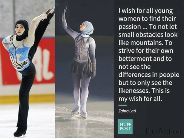 Ragam Berita Olahraga : Zahra Lari, Figur Pemain Skating Berhijab Uni Emirat Arab