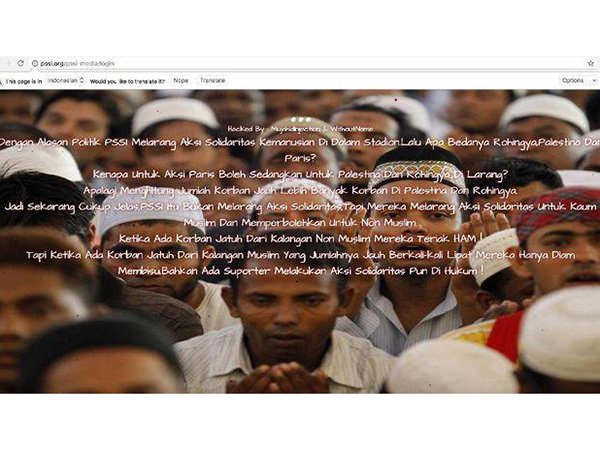 Jatuhkan Sanksi Kepada Persib, Situs PSSI Diretas Muslim Cyber Security