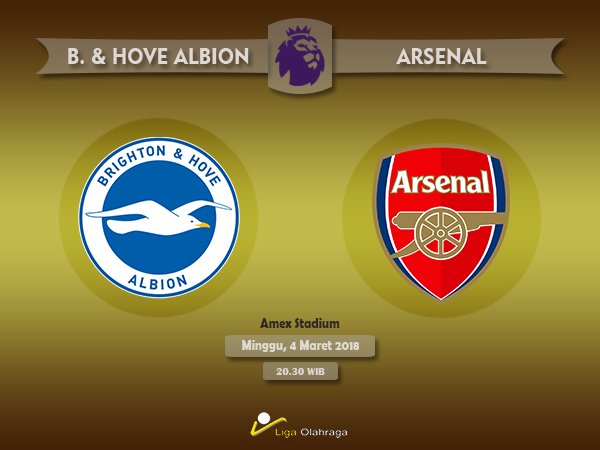 Data dan Fakta Jelang Pertandingan Brighton & Hove Albion vs Arsenal