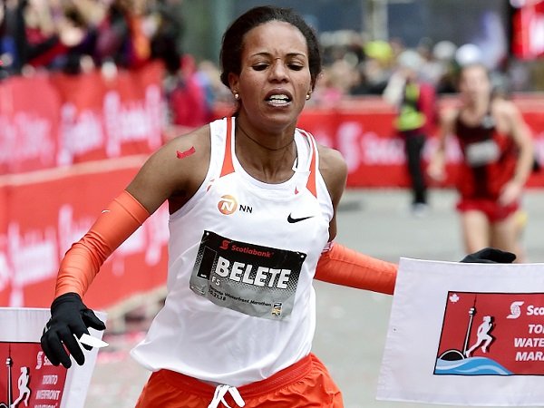 Di Bawah Cuaca Dingin, Belete Pecahkan Rekor Maraton Putri