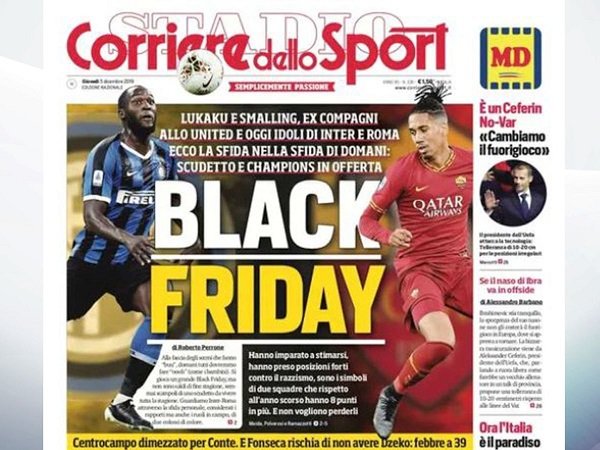 Tulis Tajuk "BLACK FRIDAY", Corriere dello Sport Kena Semprot Lukaku