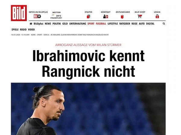 Surat Kabar Jerman Kecam Ibrahimovic Soal Komentar Atas Rangnick