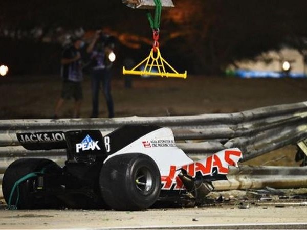 Kondisi mobil Romain Grosjean sebelum terbakar di GP Bahrain. (Images: Getty)