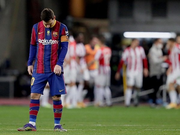 Lionel Messi dikartu merah kala Barcelona berhadapan dengan Athletic Bilbao.