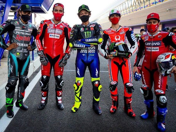 Para rider MotoGP mengenakan masker, MotoGP 2021