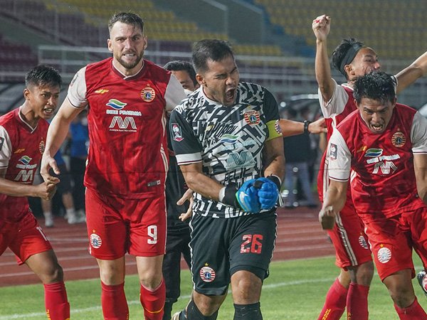 Andritany Ardhiyasa merayakan keberhasilan Persija Jakarta ke final Piala Menpora