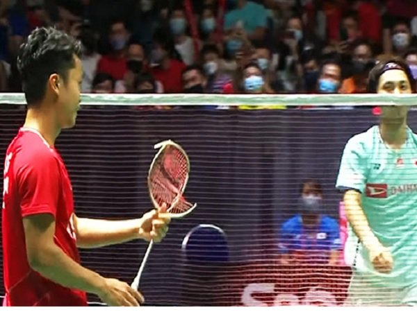 Melihat Momen Banting Raket Dalam Kemenangan Anthony Ginting di Final Singapore Open