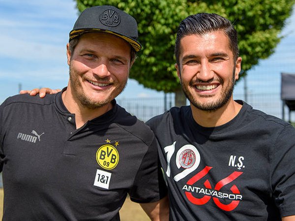 Nuri Sahin bersama pelatih Borussia Dortmund, Edin Terzic