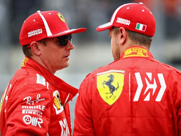 Kimi Raikkonen puji Sebastian Vettel yang selalu punya etos kerja positif.