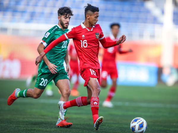 Pemain timnas Indonesia U-20, Dony Tri Pamungkas saat menghadapi Irak di Piala Asia U-20 2023