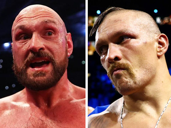 Oleksandr Usyk (kanan) dan Tyson Fury (Sumber Foto: Marca)