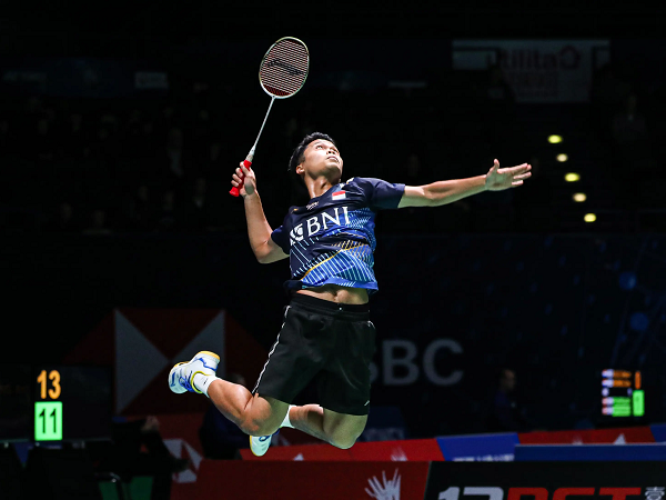 Anthony Ginting adaptasi lapangan jelang Badminton Asia Championship 2023.