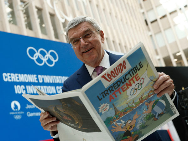 Presiden IOC Thomas Bach mengatakan tujuan Paris 2024 adalah mengurangi separuh emisi karbon Olimpiade dibandingkan dengan rata-rata London 2012 dan Rio 2016. (Foto: L’equipe)