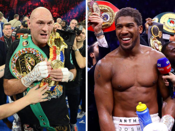 Anthony Joshua (kanan) dan Tyson Fury. (Foto: Sky Sports)