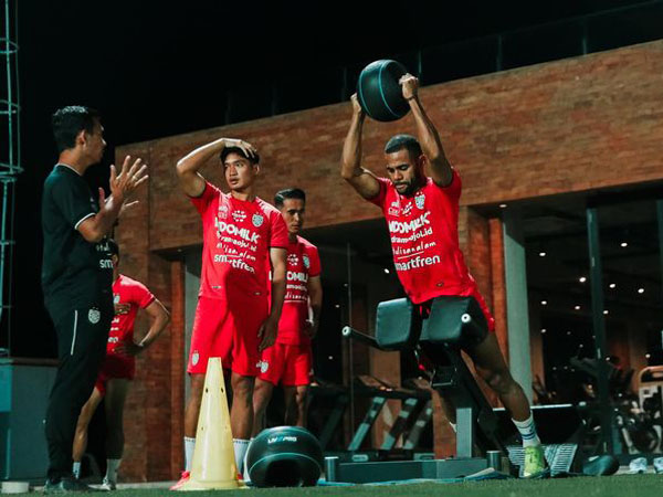 Latihan kebugaran skuat Bali United setelah mendapat jatah libur
