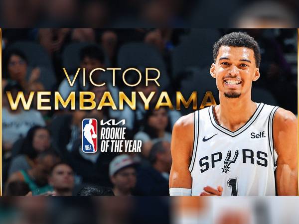 Victor Wembanyama menjadi Rookie of the Year keenam yang dipilih secara bulat (unanimous) dalam sejarah NBA. (Foto: NBA)