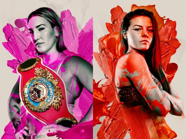 Juara dunia kelas welter WBO Mikaela Mayer (kiri) dan Sandy Ryan. (Foto: Fight TV)