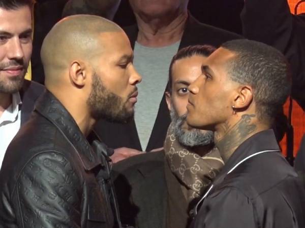 Chris Eubank Jr (kiri) dan Conor Benn. (Foto: Fight TV)
