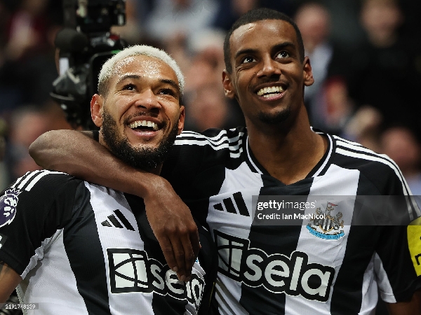 Dua pemain kunci Newcastle United, Joelinton dan Alexander Isak
