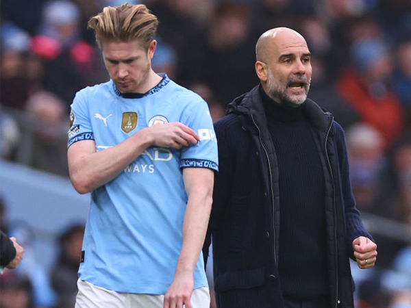Kevin De Bruyne dan Pep Guardiola.