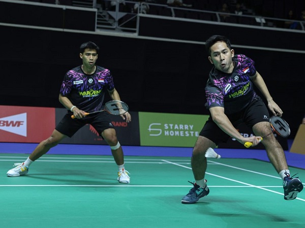 Sabar/Reza beberkan kunci suksesnya menangi laga pertama di Singapore Open 2025.